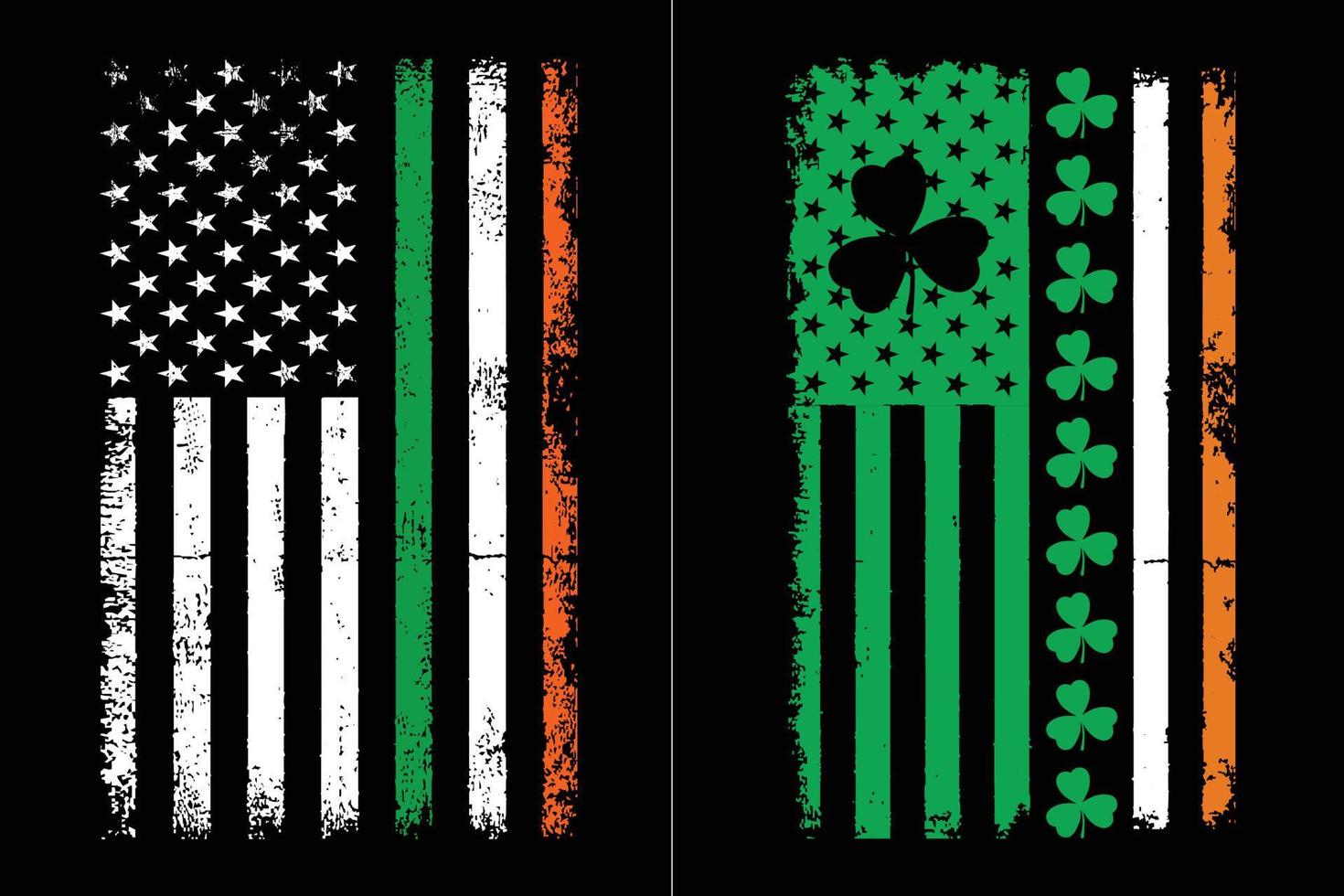 irländsk amerikan flagga st Patricks dag design vektor