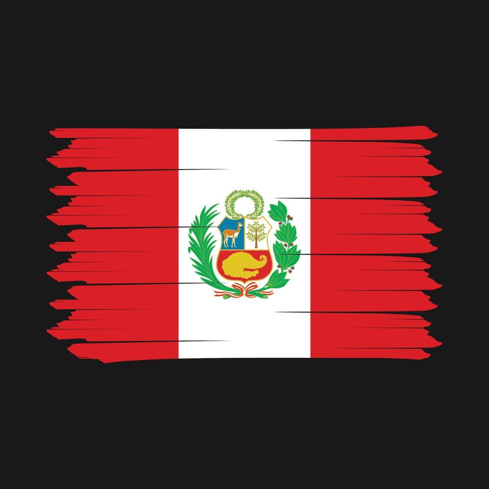 Peru Flagge Pinsel vektor