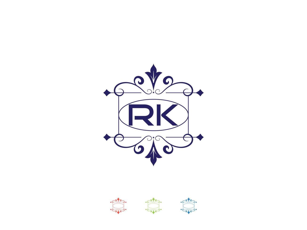 monogramm rk luxus logo, einzigartiges rk logo briefdesign vektor
