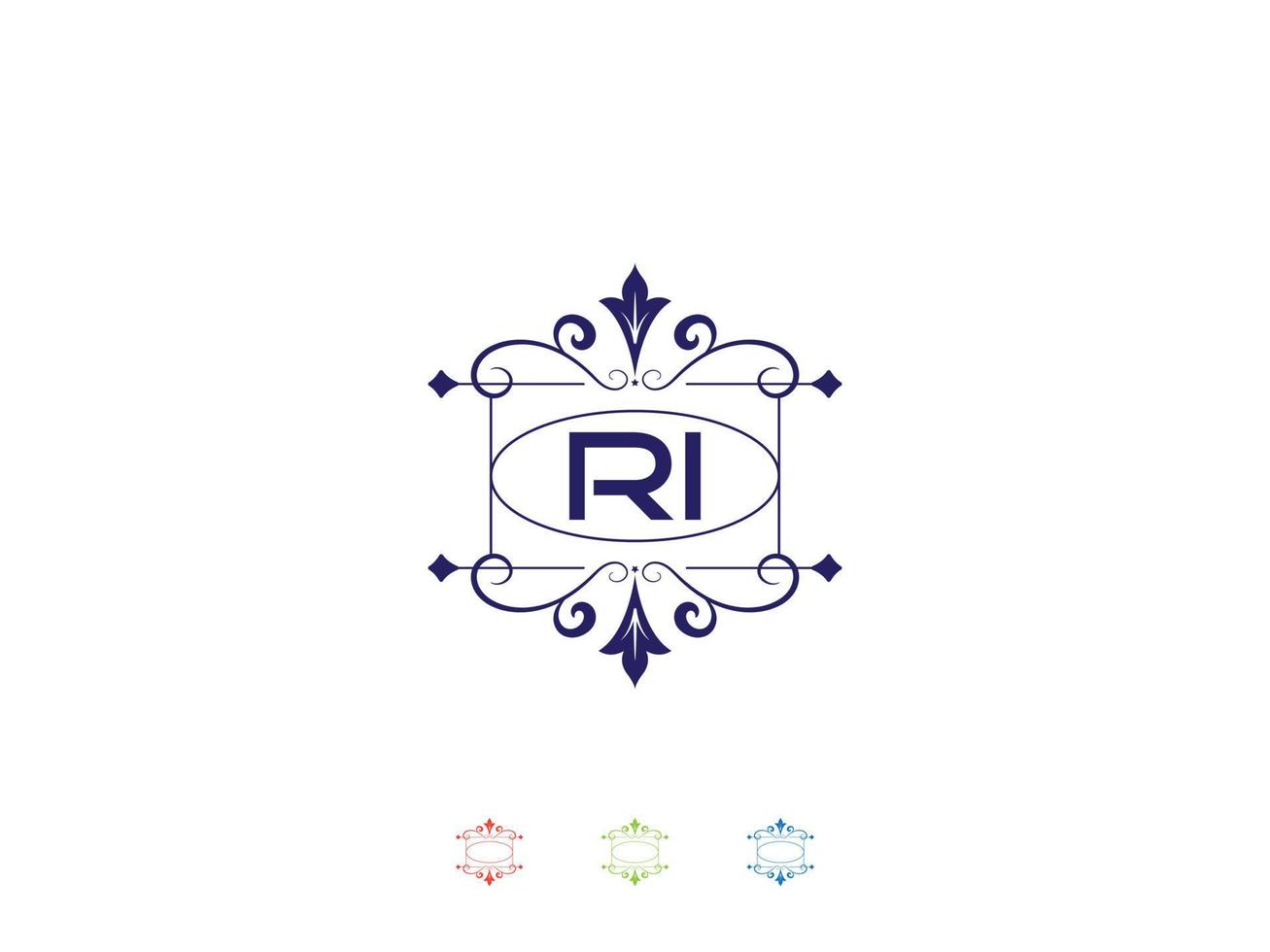 monogram ri lyx logotyp, unik ri logotyp brev design vektor