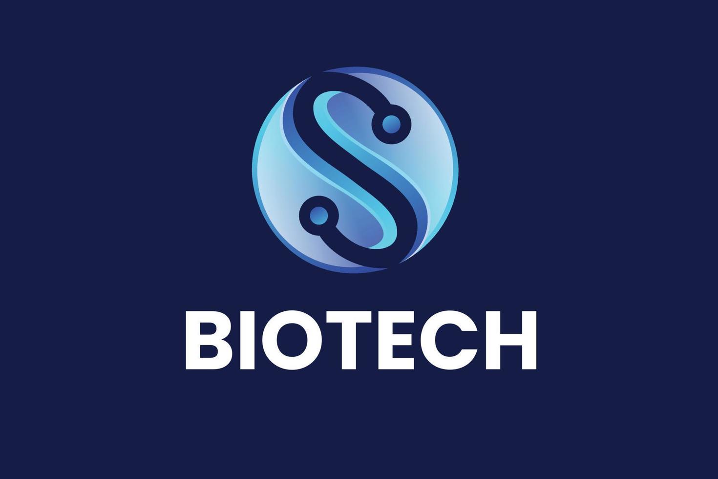 yin yang biotech företag logotyp design vektor