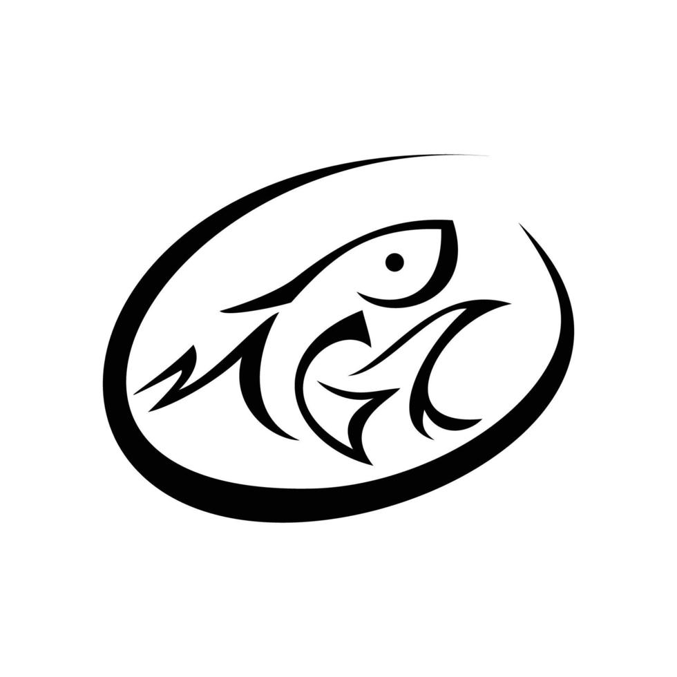 Fisch-Logo-Vorlage. Meeresfrüchte-Symbol, Zeichen und Symbol. Perfekte Verwendung zum Angeln, Restaurantbetrieb. vektor