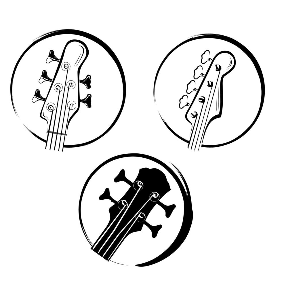 gitarr headstock vektor av olika typer