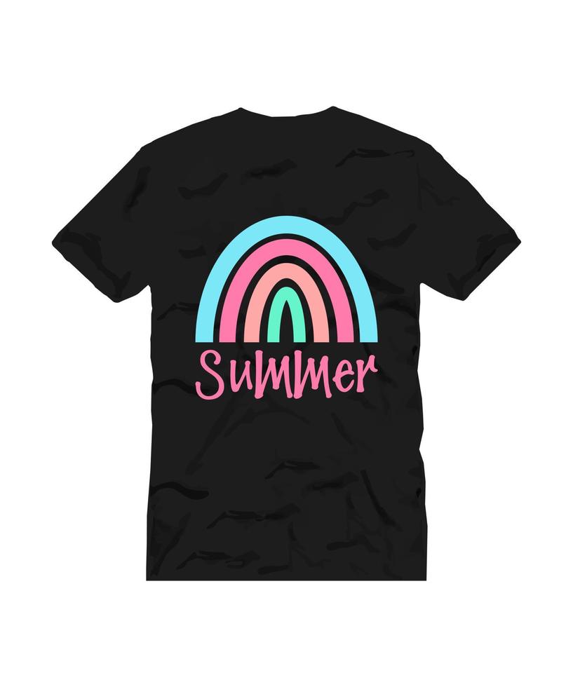 sommer mit regenbogenvektordesign für t-shirt-design vektor