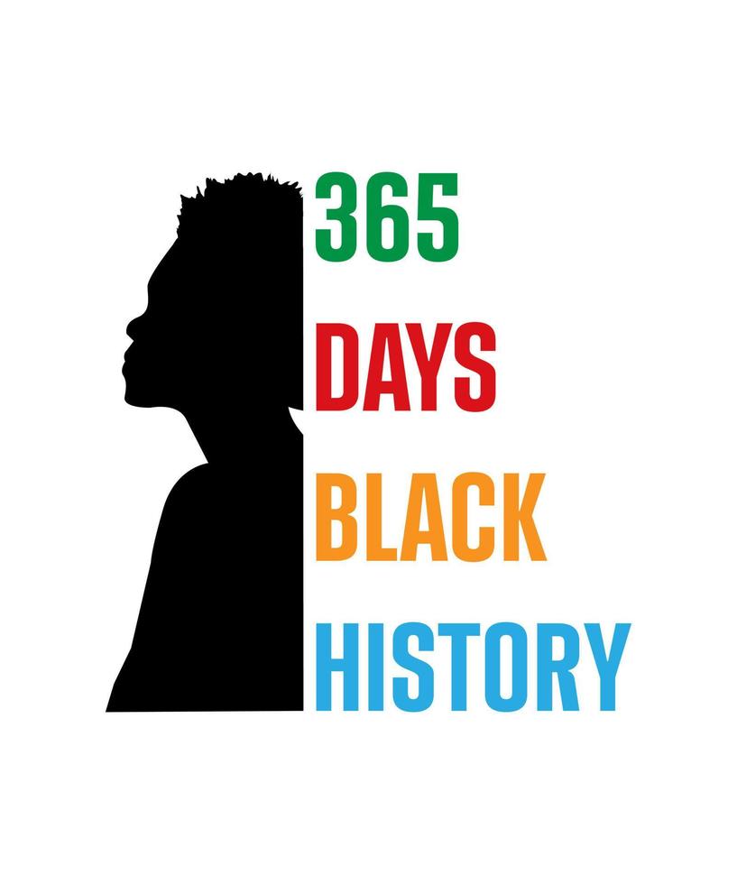 365 dagar svart historia text Citat för t skjorta design vektor
