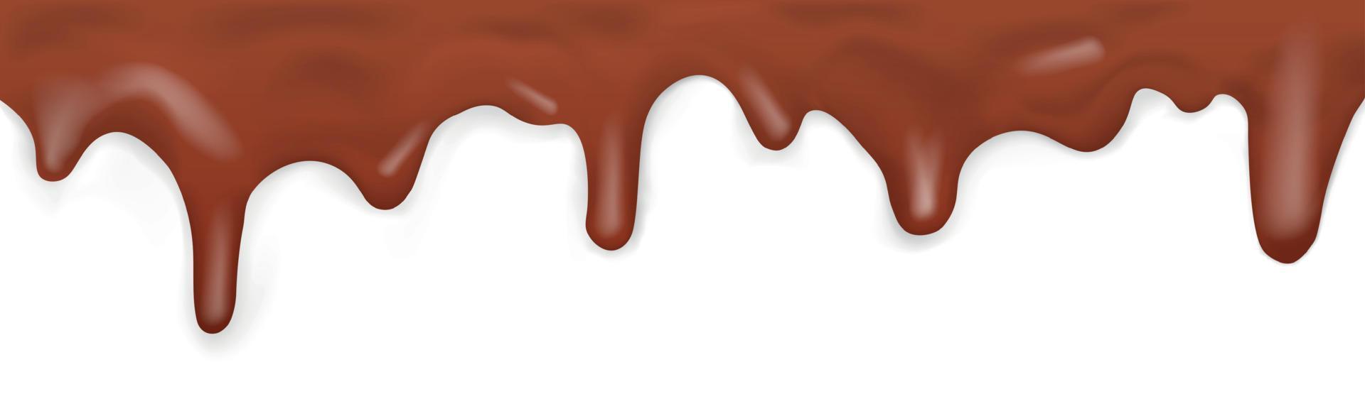 dunkles tropfendes Karamell, Muster auf weißem Hintergrund - Vektor