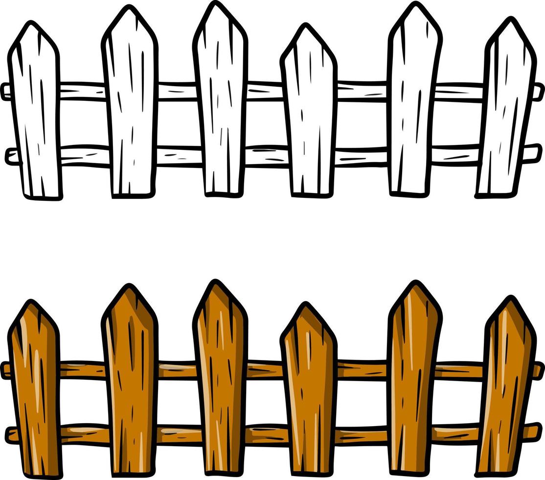 Element des Dorfes und der Ranch. Wand aus Brettern und Brettern. flaches element der rustikalen karikatur lokalisiert auf weiß vektor