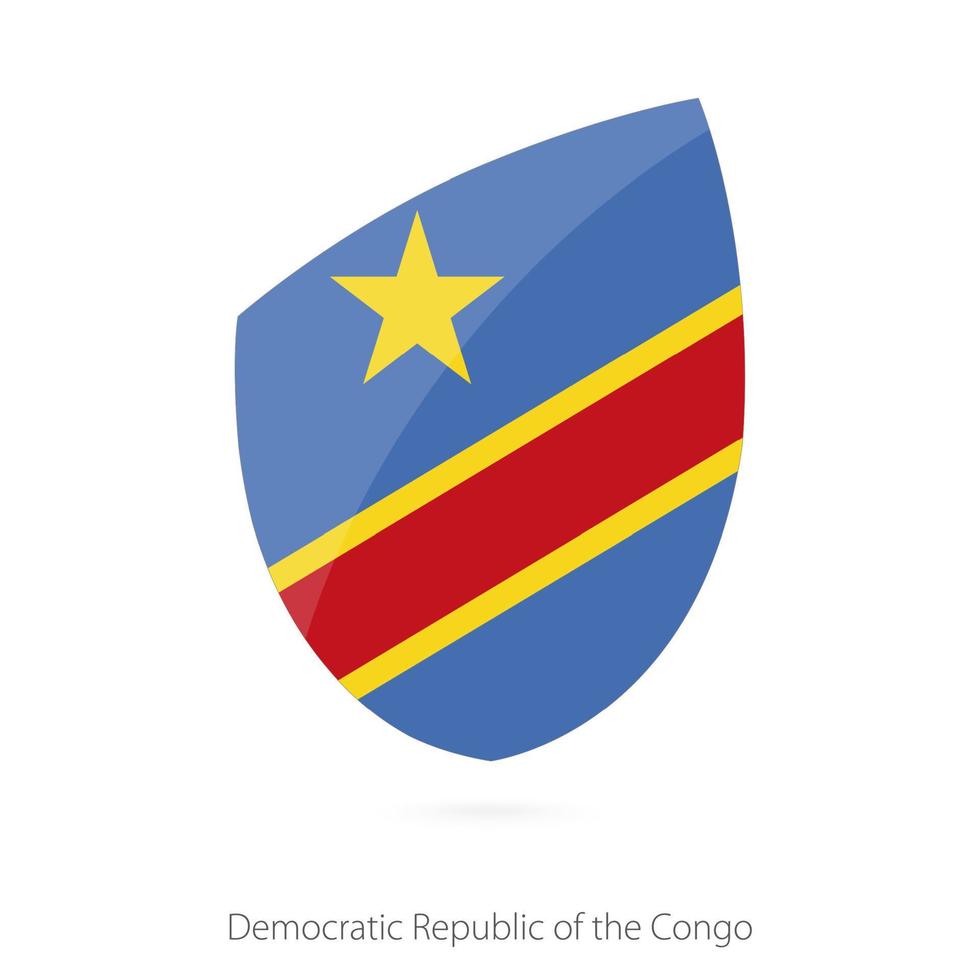 flagga av dr kongo i de stil av rugby ikon. vektor