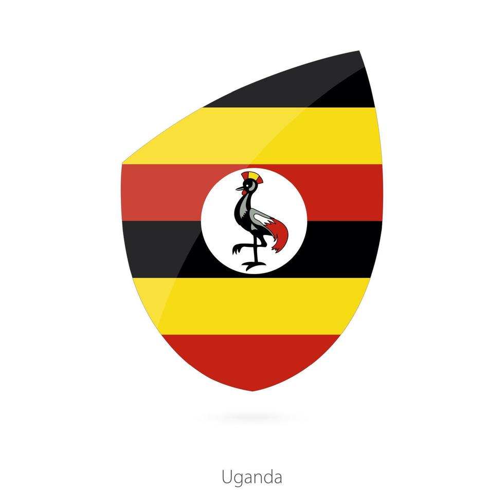 Flagge Ugandas. Uganda-Rugby-Flagge. vektor