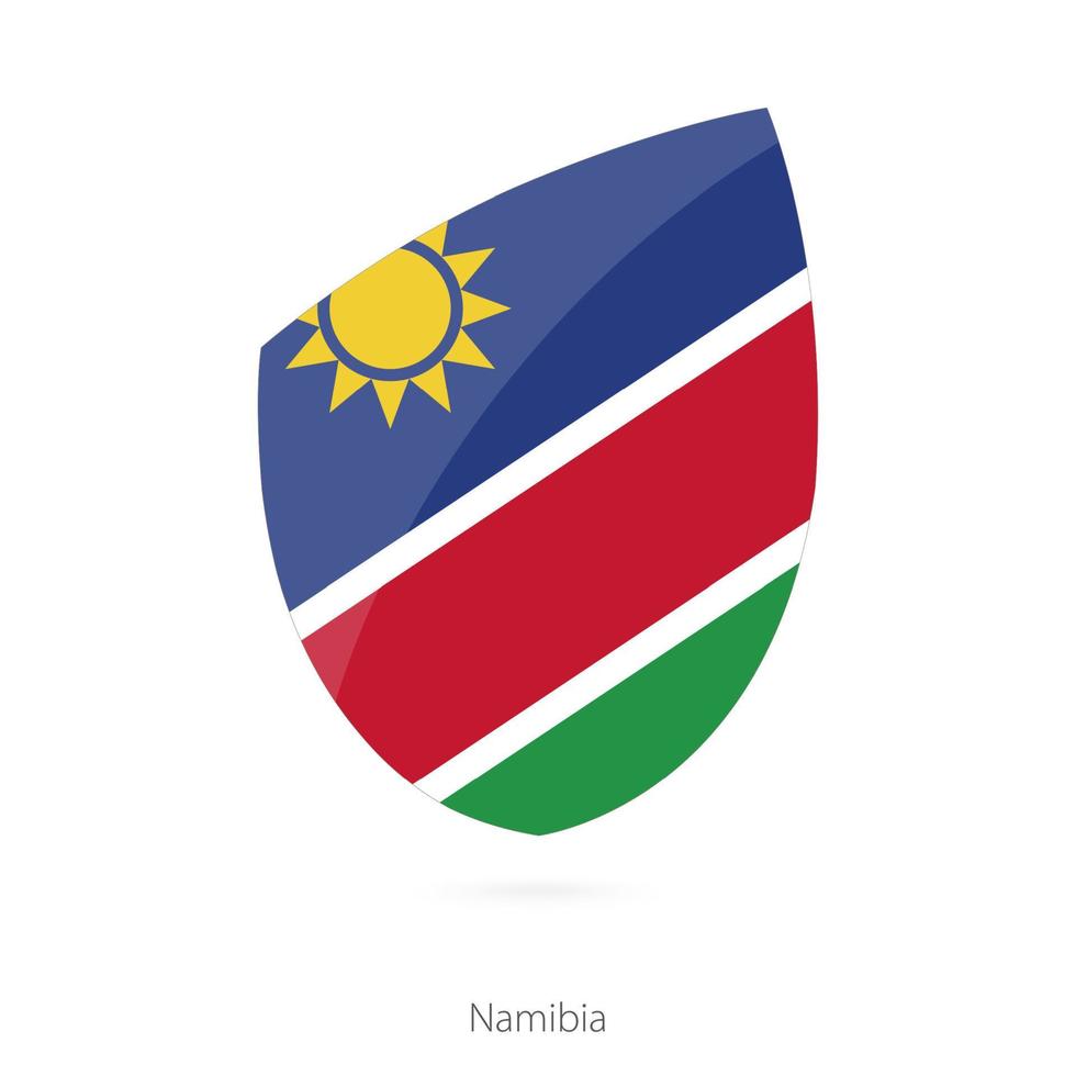Flagge Namibias im Stil der Rugby-Ikone. vektor