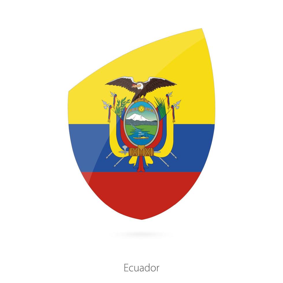 Flagge von Ecuador im Stil der Rugby-Ikone. vektor