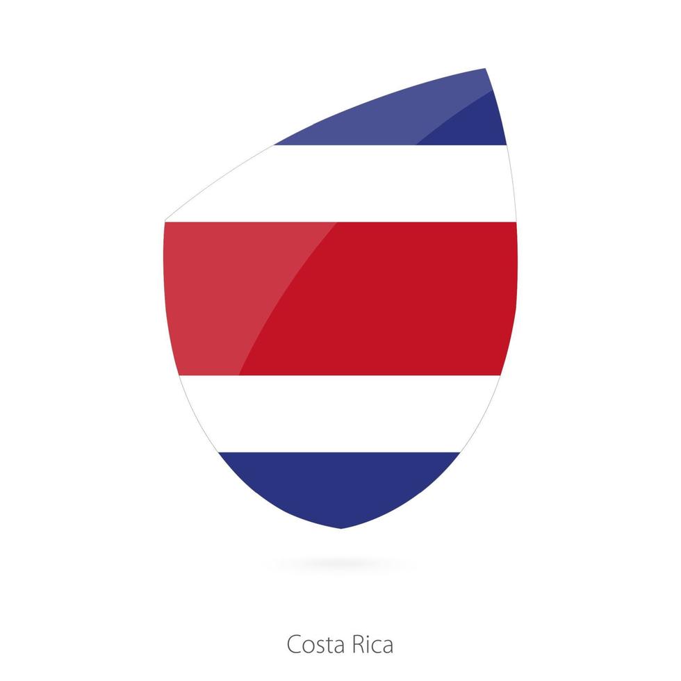 flagga av costa rica i de stil av rugby ikon. vektor
