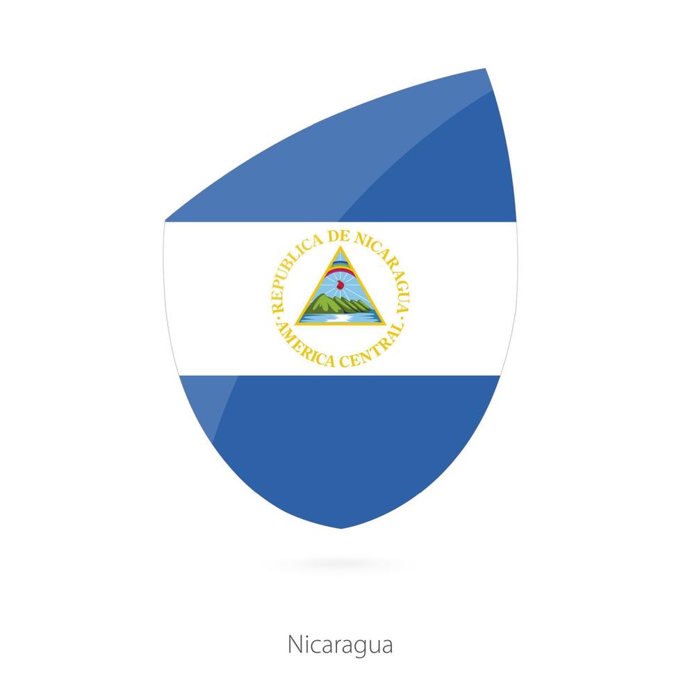 Flagge von Nicaragua im Stil der Rugby-Ikone. vektor