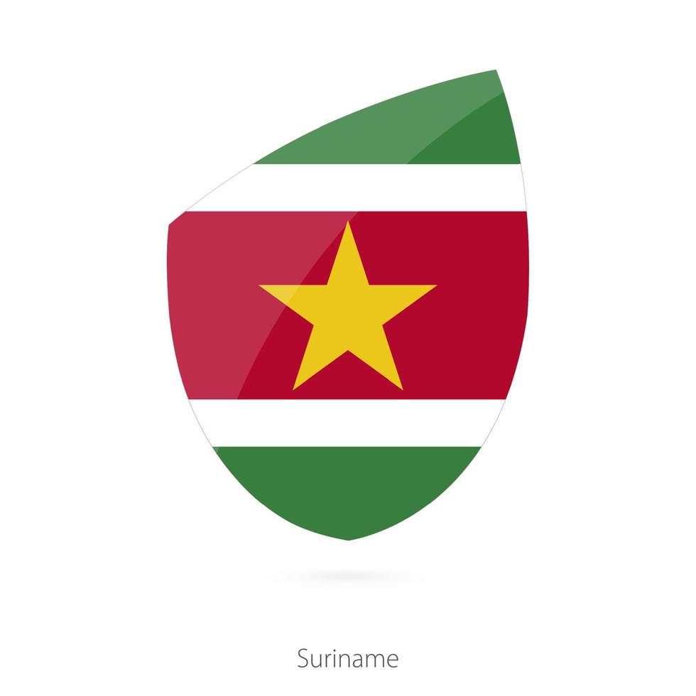 flagga av suriname i de stil av rugby ikon. vektor