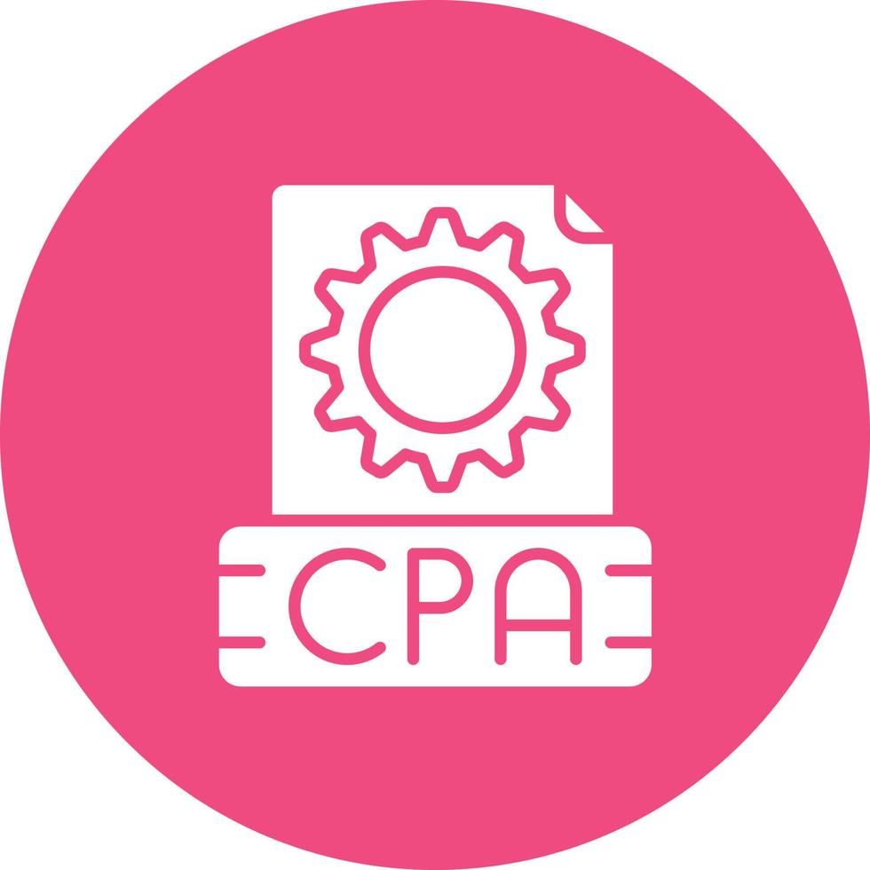 CPA-Glyphen-Kreis-Hintergrundsymbol vektor