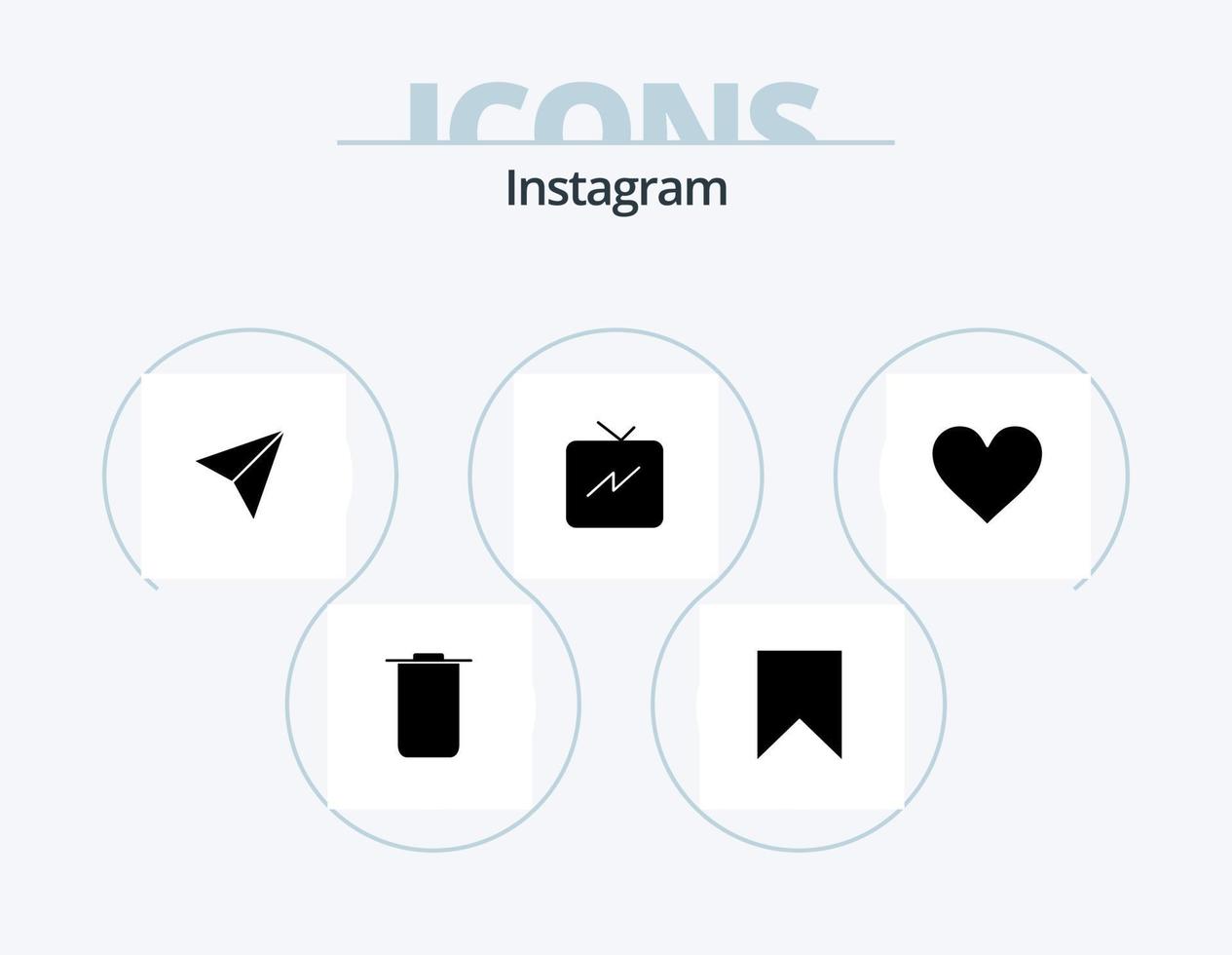 Instagram-Glyphen-Icon-Pack 5-Icon-Design. mögen. instagram. instagram. Liebe. Energie vektor