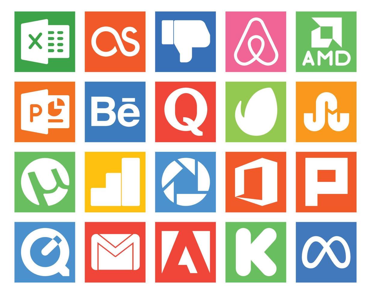 20 Symbolpakete für soziale Medien, einschließlich Gmail Plurk Question Office Google Analytics vektor