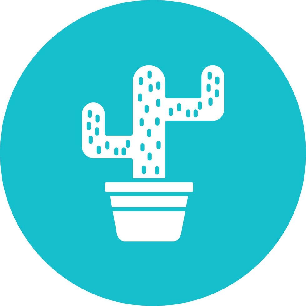 kaktus glyf cirkel bakgrundsikon vektor