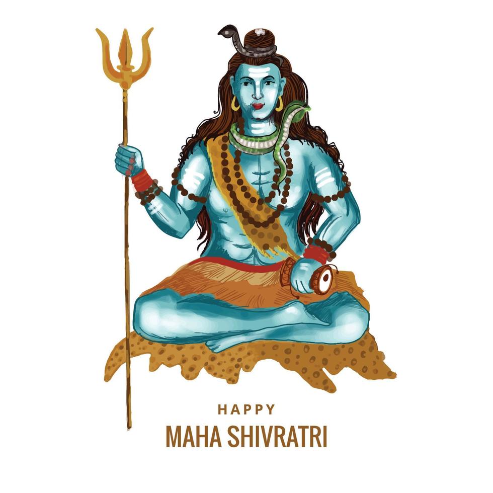 eleganter maha shivratri kartenfestivalhintergrund vektor