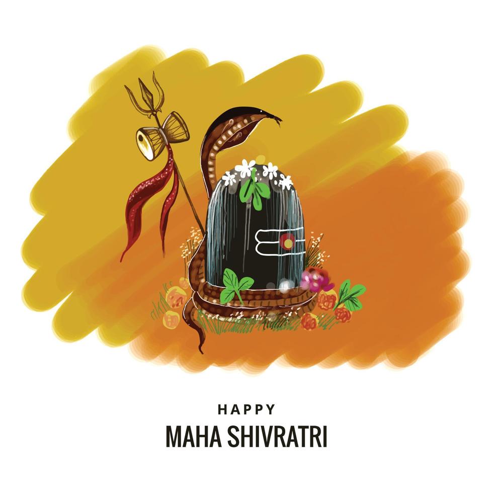 maha shivratri festival hintergrund mit shiv ling kartendesign vektor