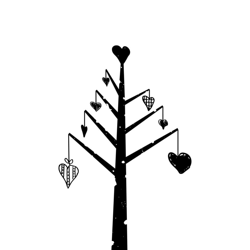 träd hjärta abstraktion. vektor illustration