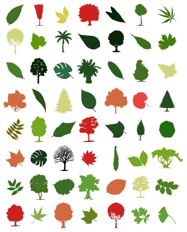uppsättning av träd. vektor illustration