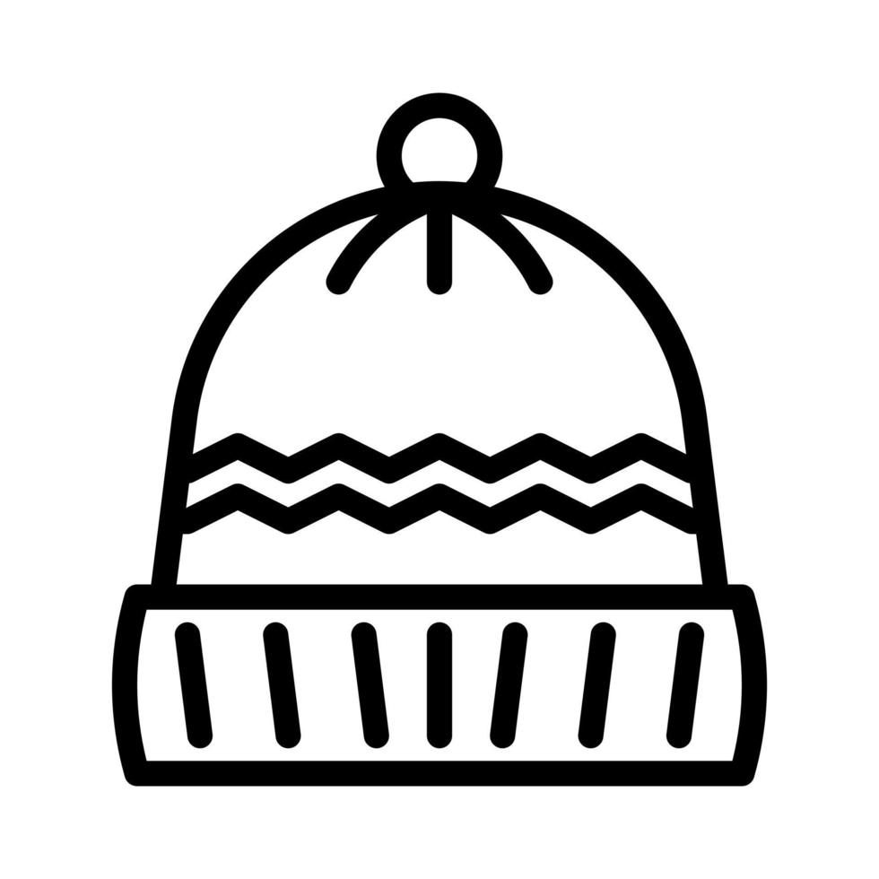 Beanie-Hut-Symbol mit Umriss-Stil-Vektor, Winterhut-Symbol vektor