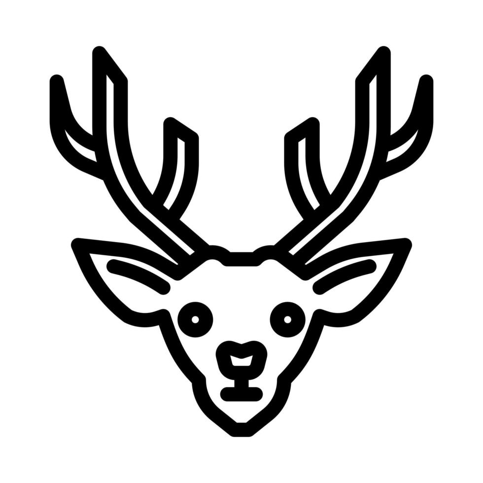 Rentier-Symbol mit Umriss-Stil-Vektor, Hirsch-Symbol, Winter-Symbol, wild vektor