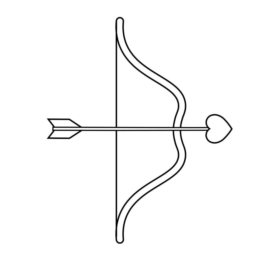 einfache illustration des bogens mit herzikone für st. Valentinstag vektor