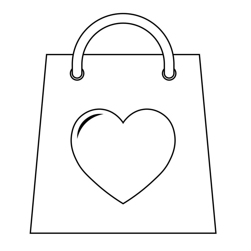 einfache Illustration des Pakets mit Herzsymbol für st. Valentinstag vektor