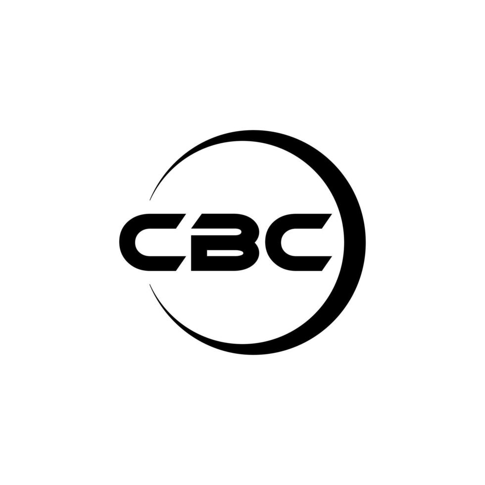 cbc brev logotyp design i illustration. vektor logotyp, kalligrafi mönster för logotyp, affisch, inbjudan, etc.