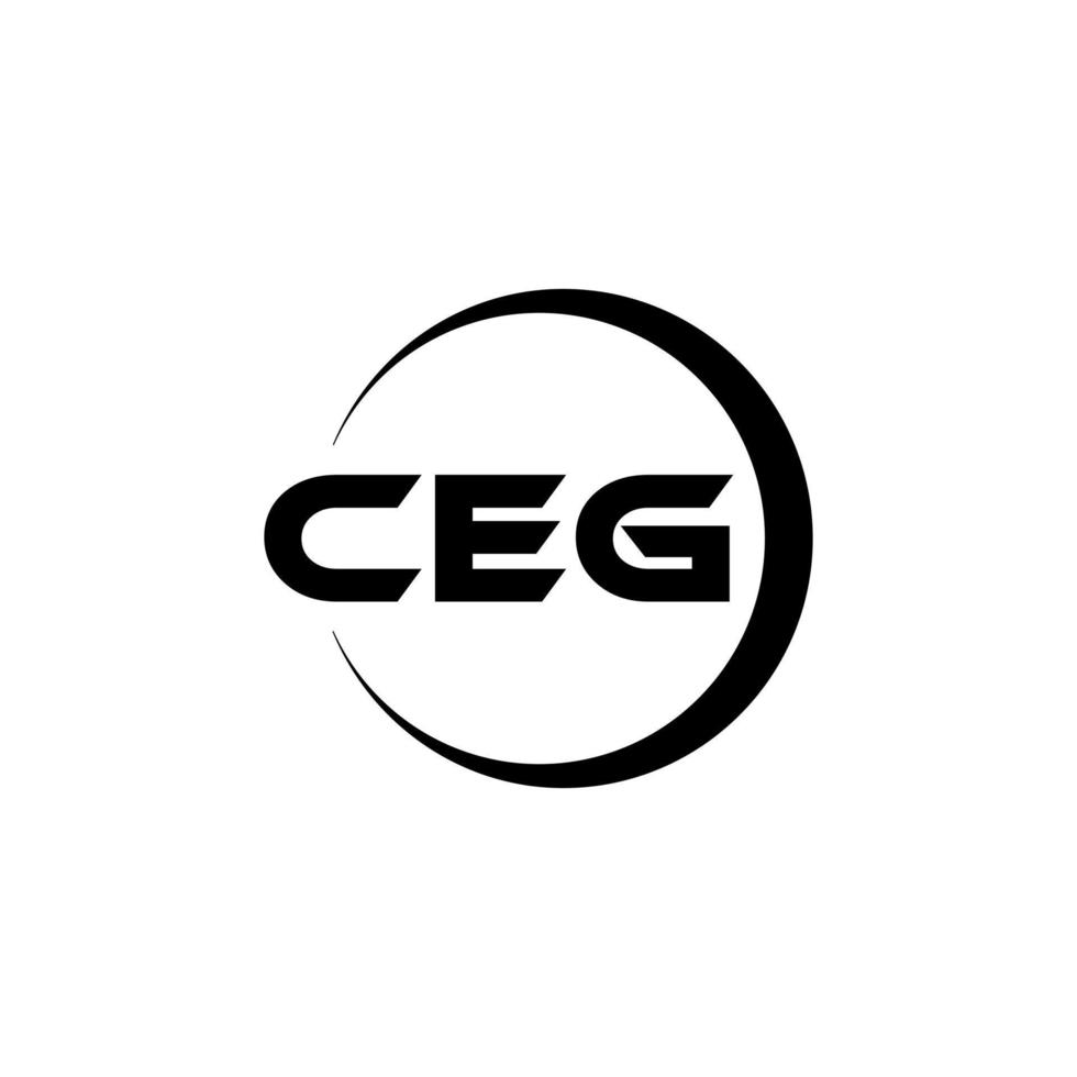 CEG-Brief-Logo-Design in Abbildung. Vektorlogo, Kalligrafie-Designs für Logo, Poster, Einladung usw. vektor