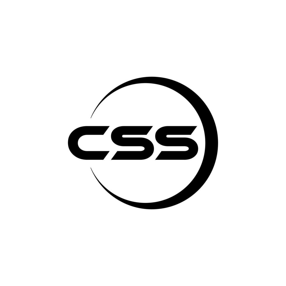 CSS-Brief-Logo-Design in Abbildung. Vektorlogo, Kalligrafie-Designs für Logo, Poster, Einladung usw. vektor