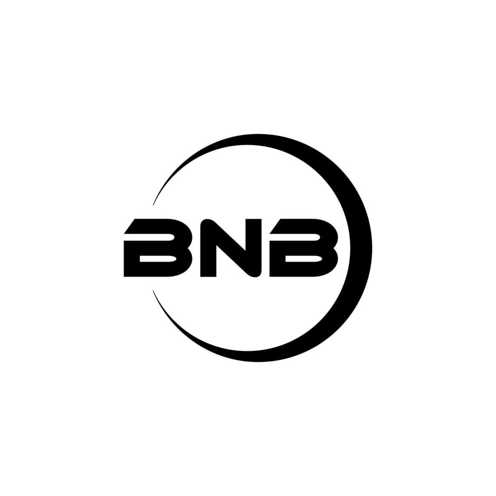 bnb-brief-logo-design in der illustration. Vektorlogo, Kalligrafie-Designs für Logo, Poster, Einladung usw. vektor