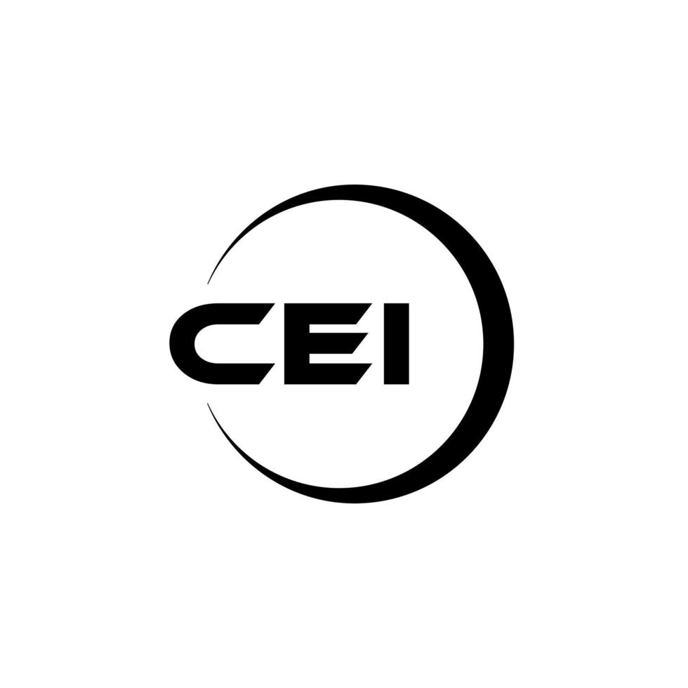 CEI-Brief-Logo-Design in Abbildung. Vektorlogo, Kalligrafie-Designs für Logo, Poster, Einladung usw. vektor