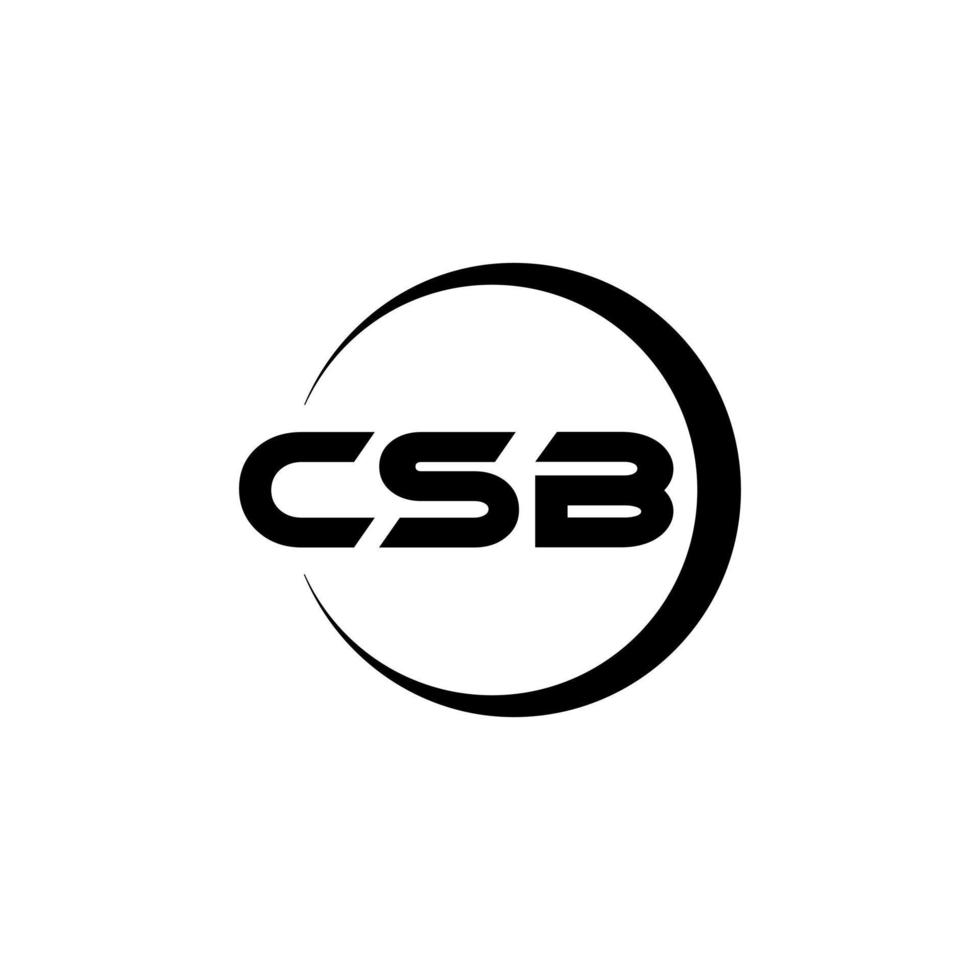 csb brev logotyp design i illustration. vektor logotyp, kalligrafi mönster för logotyp, affisch, inbjudan, etc.