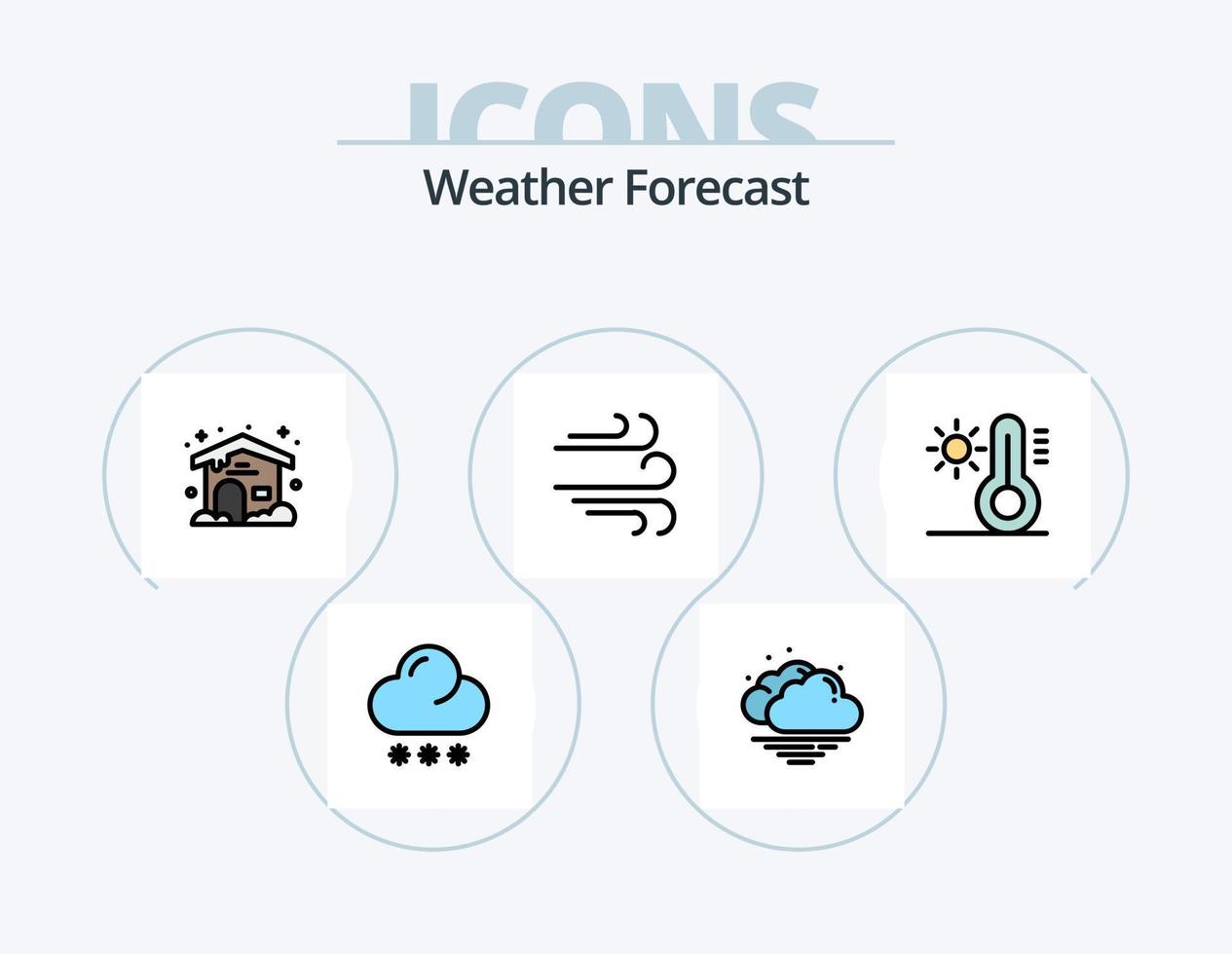 Wetterlinie gefüllt Icon Pack 5 Icon Design. . Stern. Klima. Gesicht. Wetter vektor