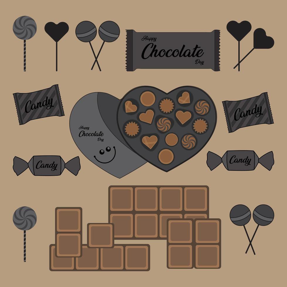 schokoladentag schokoladenvektorillustration von lokalisiert vektor