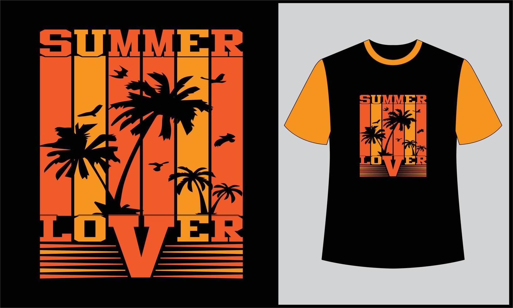 sommerliebhaber retro vintage illustratoon vektor t-shirt design