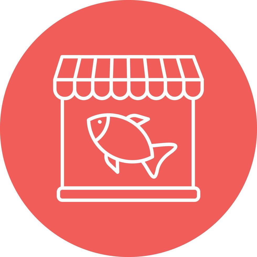 Fisch Shop Linie Kreis Hintergrundsymbol vektor