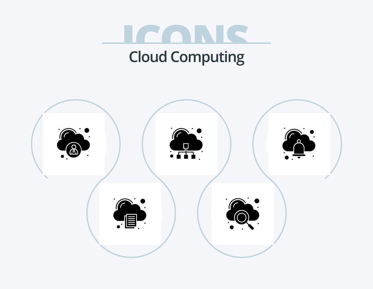 Cloud-Computing-Glyphen-Icon-Pack 5-Icon-Design. Wolke. Zugriff. Server. Wolke vektor