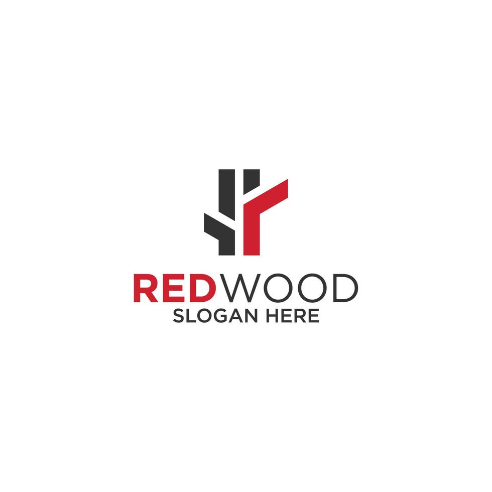 erstaunliche Logo-Designillustration aus rotem Holz vektor