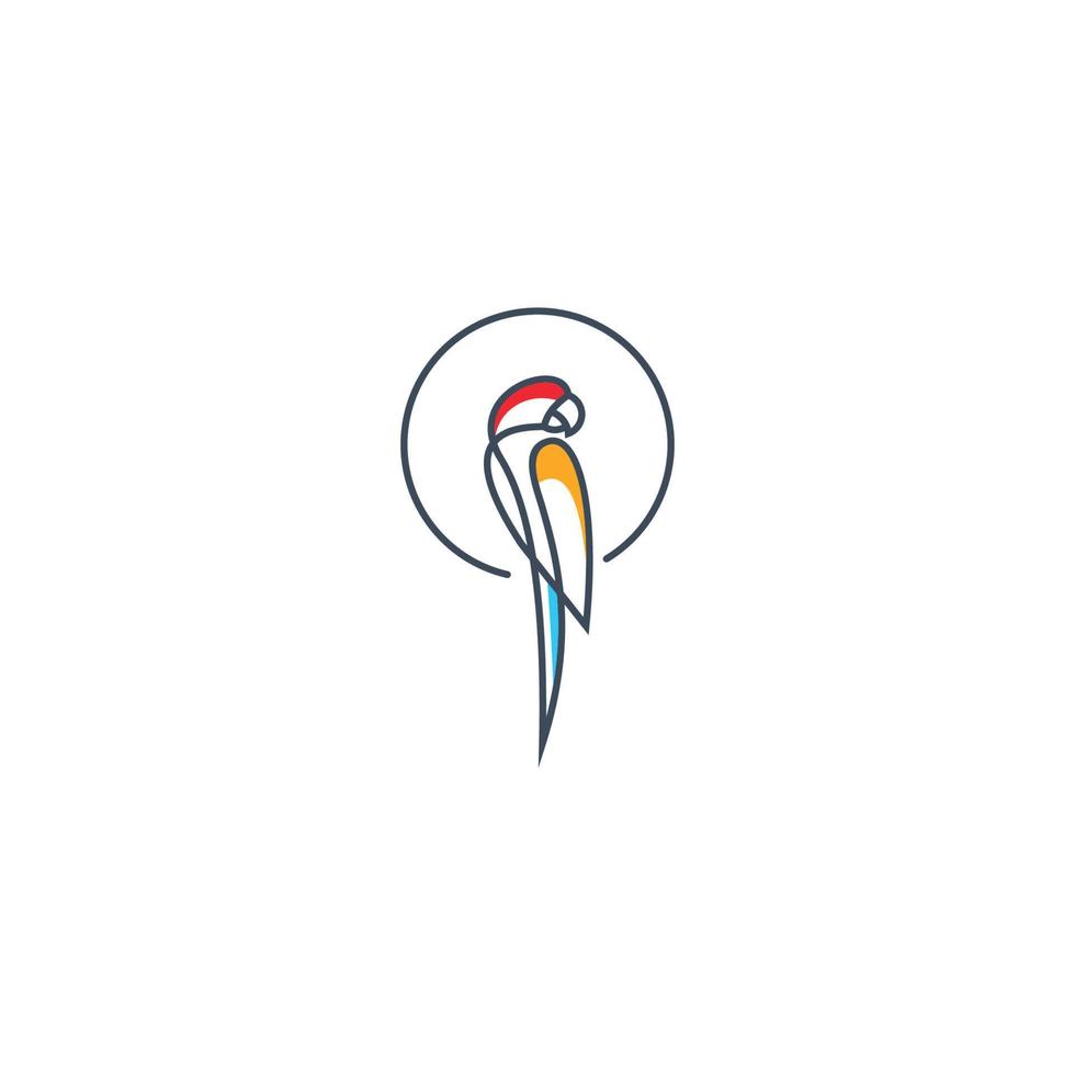Papagei Strichzeichnungen Logo-Design vektor