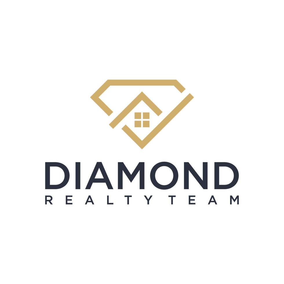 Diamant-Immobilien-Logo-Design vektor