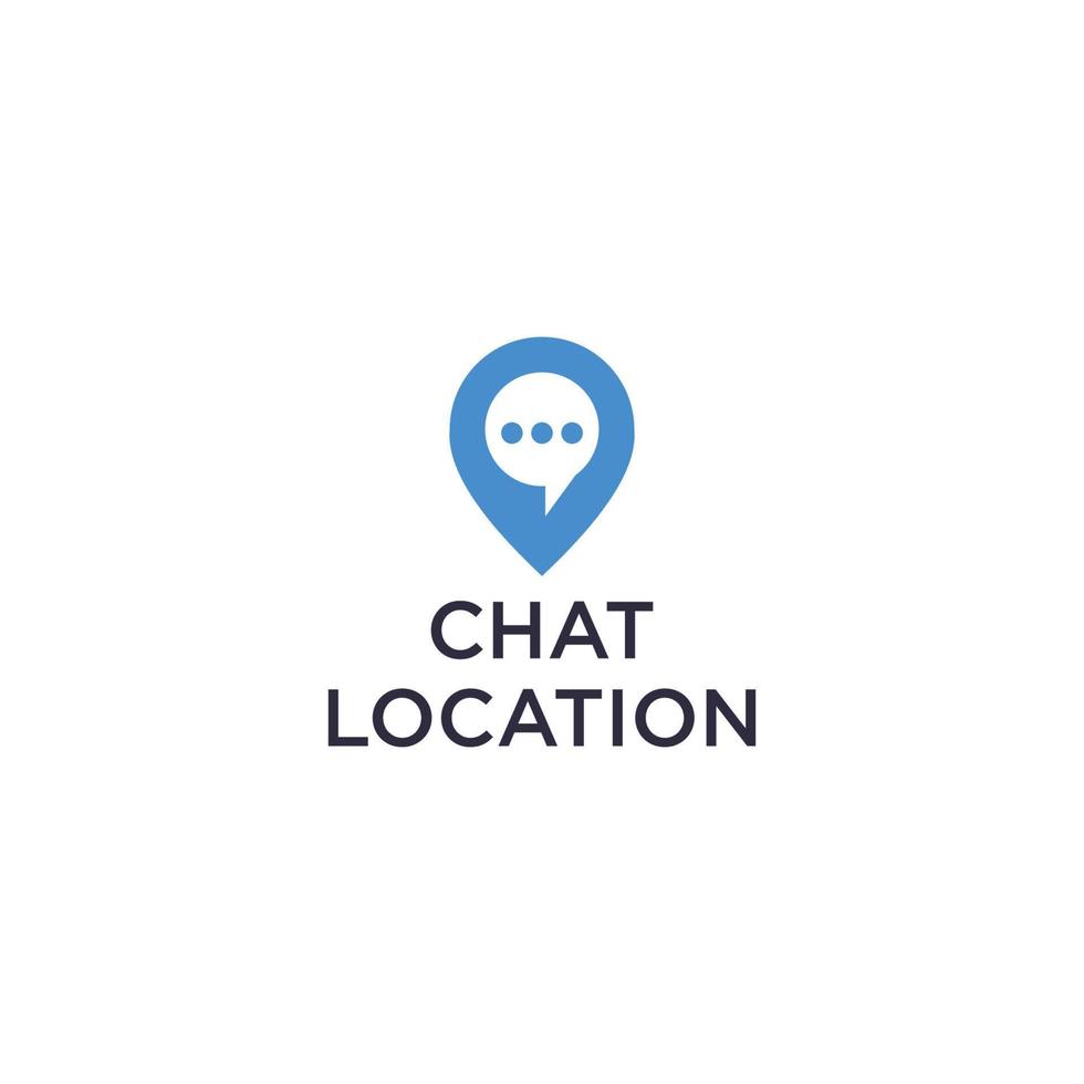 Standort-Chat-Logo-Design-Vorlage vektor