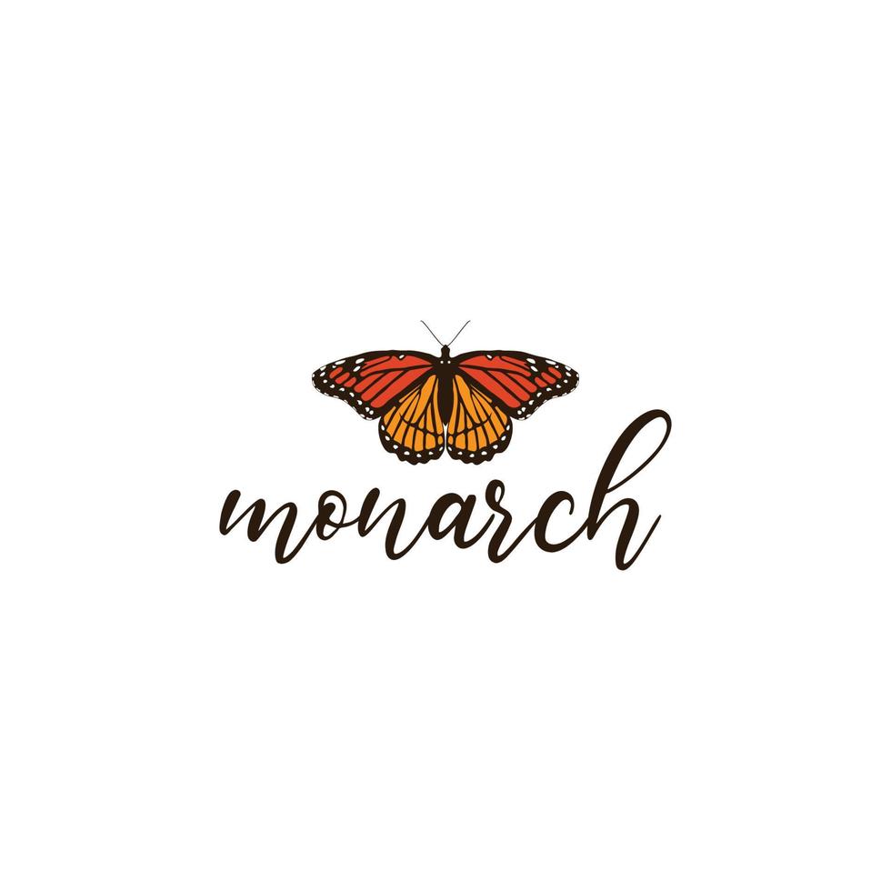 skön fjäril eller monark logotyp vektor