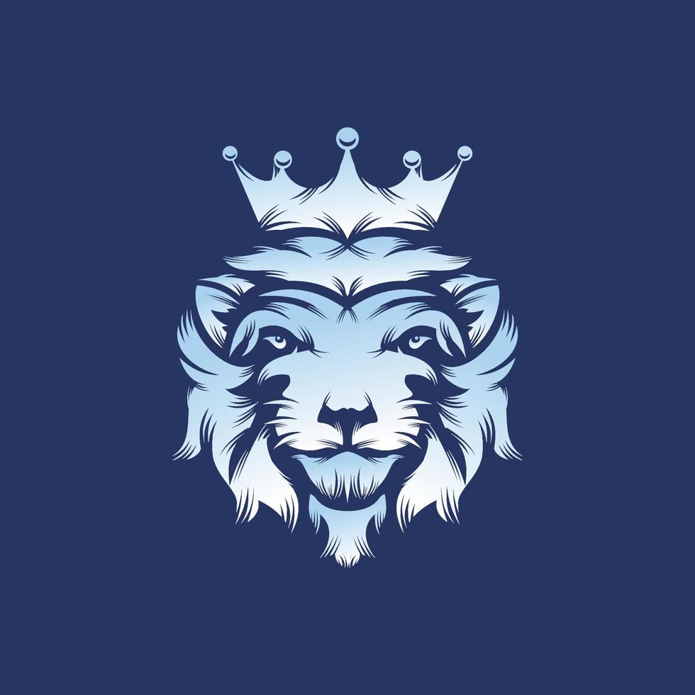 Design-Inspiration für das Design des König-Löwen-Vektor-Logos vektor