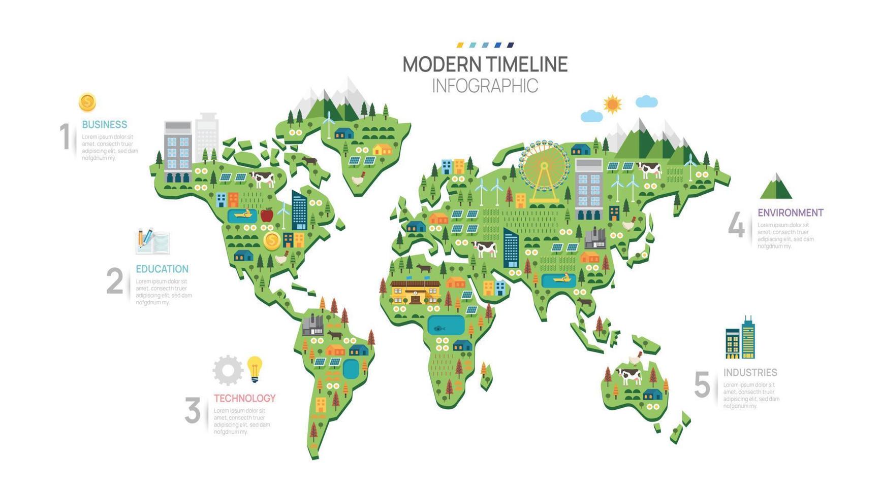 företag värld väg Karta tidslinje infographic mall. verklig egendom, teknologi, element tidslinje diagram, kan vara Begagnade för vektor infografik, digital marknadsföring data presentationer.