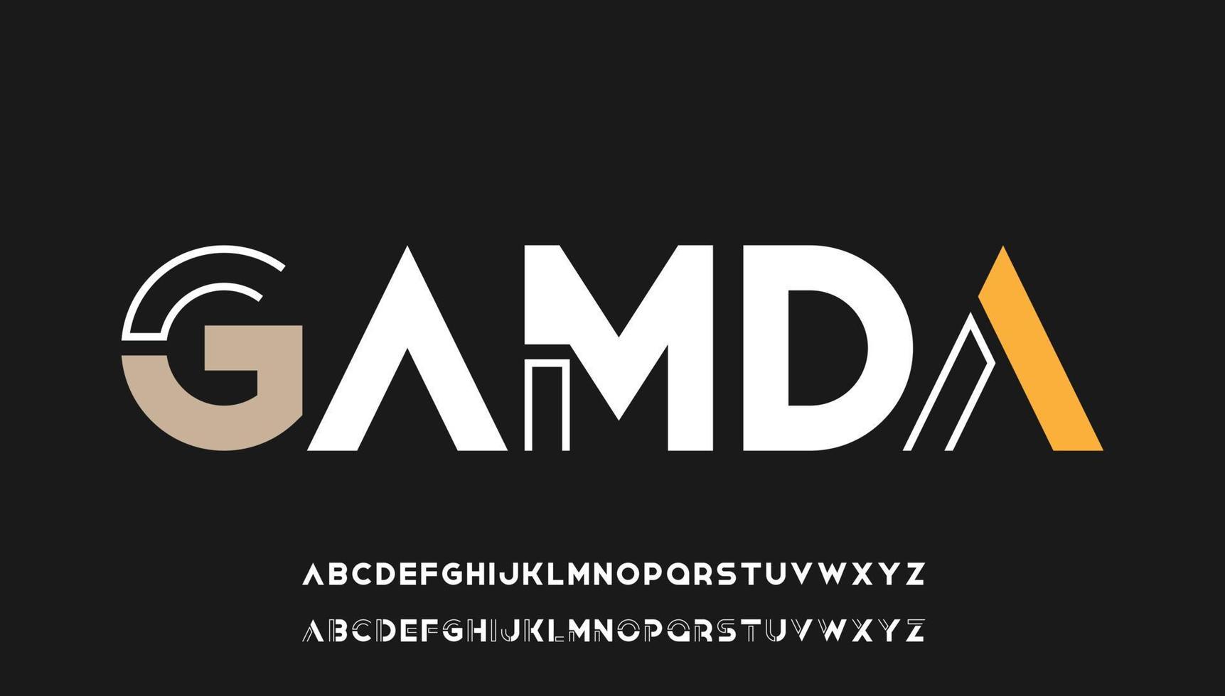 farbenfrohes, modernes, minimales, fettes Großbuchstaben-Logo-Design vektor