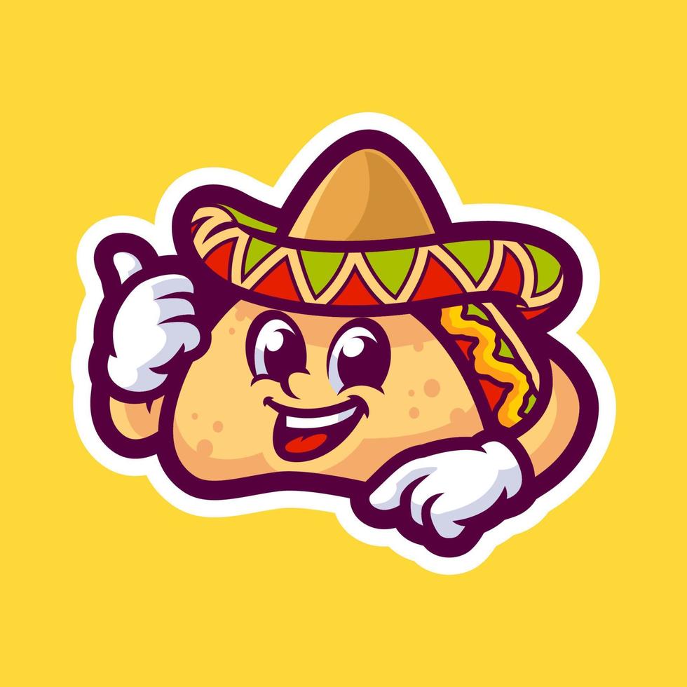 taco tecknad serie karaktär maskot logotyp vektor